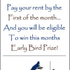 Door Hanger – Early Bird Prize